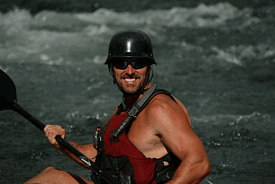 Man kayaking the Wenatchee River